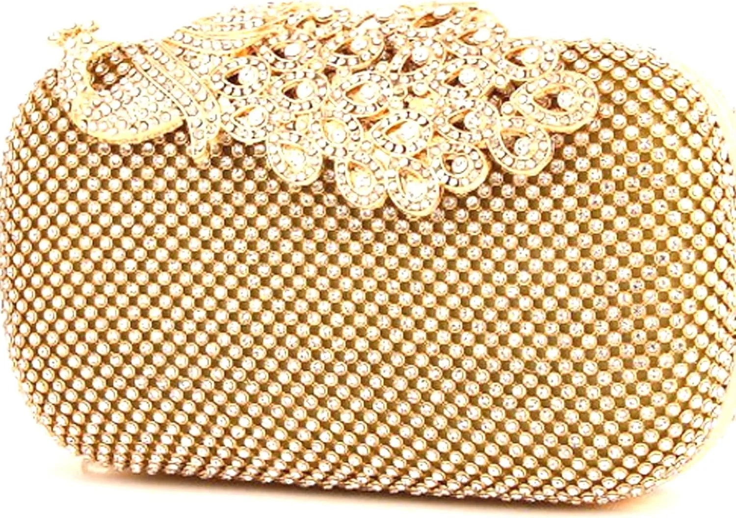 Rhinestone Gold Tone Wedding Evening bag Clutch