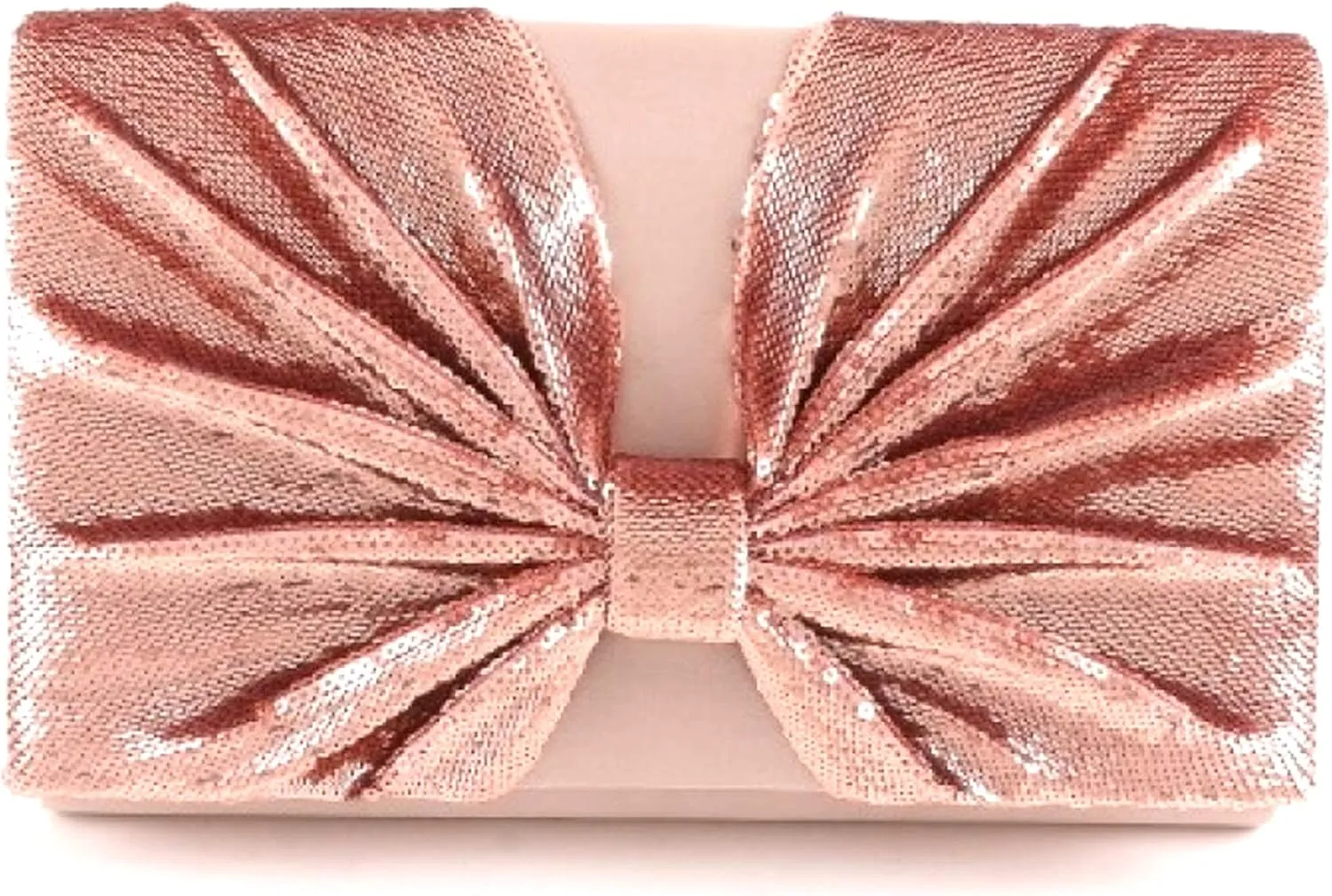 Rose Gold Sequined Wedding Evening Bag Clutch