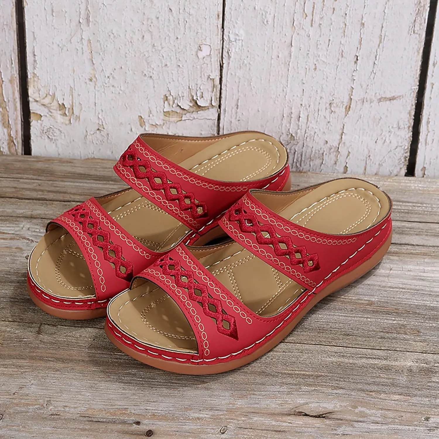 Sandals Women Open Toe Cross Strap Comfortable Walking Womens Sandals Flats Summer Dress Orthopedic Platform Sandals