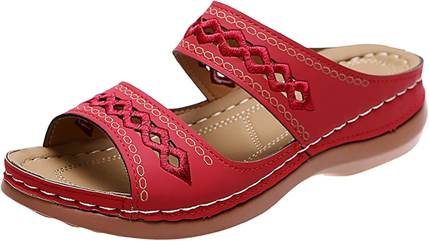Sandals Women Open Toe Cross Strap Comfortable Walking Womens Sandals Flats Summer Dress Orthopedic Platform Sandals