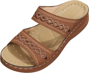 Sandals Women Open Toe Cross Strap Comfortable Walking Womens Sandals Flats Summer Dress Orthopedic Platform Sandals