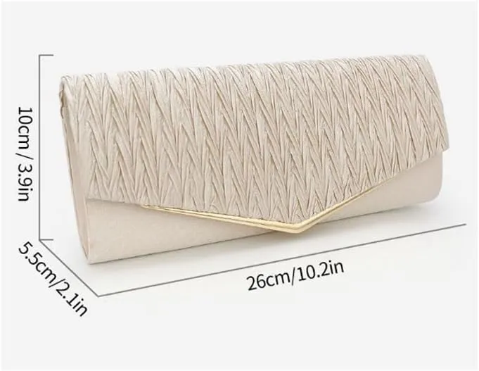 Satin Gold Evening Bag European American Women Clutch Purses