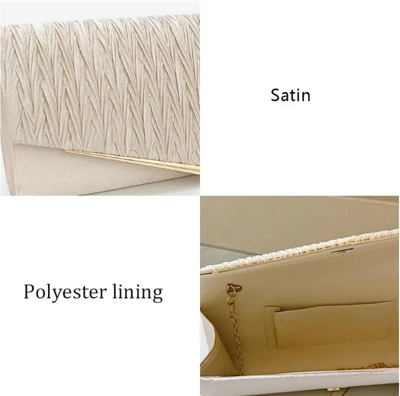 Satin Gold Evening Bag European American Women Clutch Purses