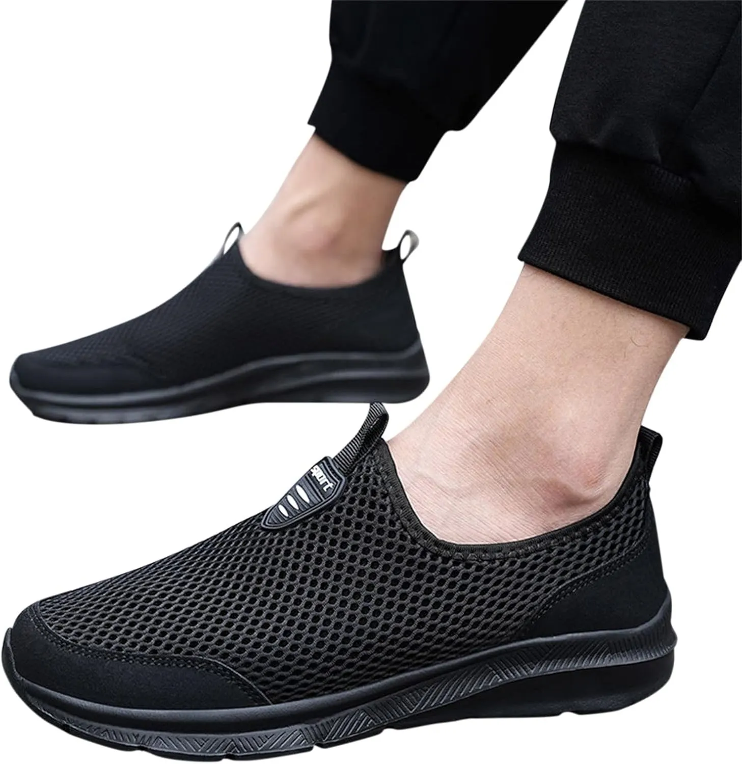 SBGMoSJ Walking Sneakers for Women Wide Width Women Slip On Sneakers Memory Foam Black Shoes Women Casual Slip On Casual Sneakers for Women 2023 Black Slip On Tennis Shoes Ladies