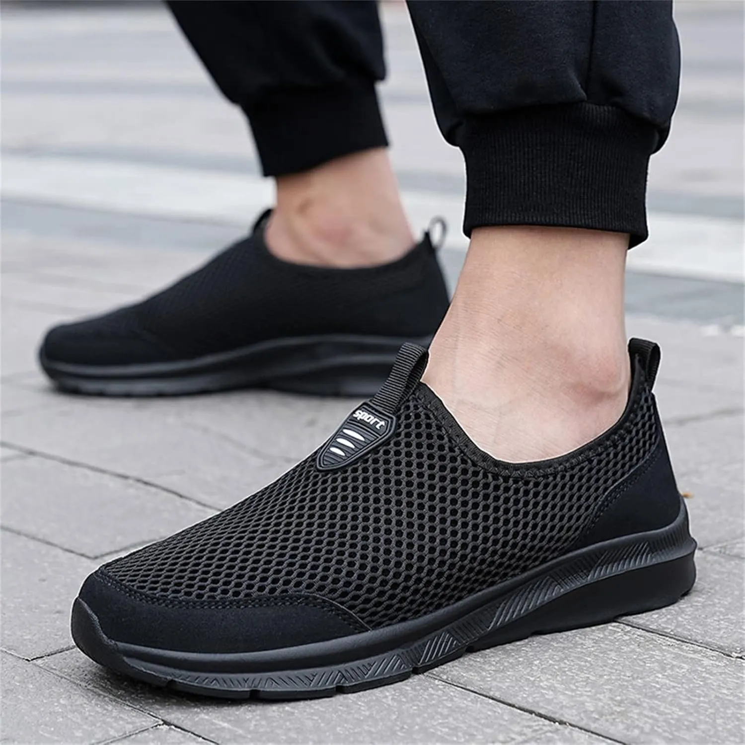 SBGMoSJ Walking Sneakers for Women Wide Width Women Slip On Sneakers Memory Foam Black Shoes Women Casual Slip On Casual Sneakers for Women 2023 Black Slip On Tennis Shoes Ladies