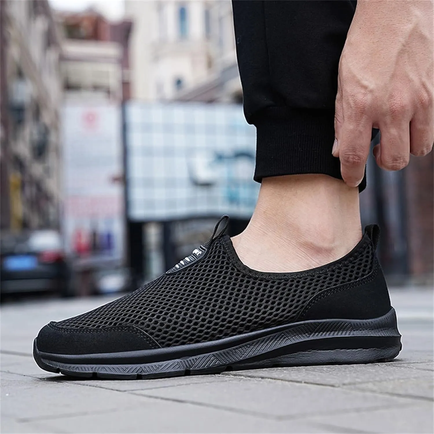SBGMoSJ Walking Sneakers for Women Wide Width Women Slip On Sneakers Memory Foam Black Shoes Women Casual Slip On Casual Sneakers for Women 2023 Black Slip On Tennis Shoes Ladies