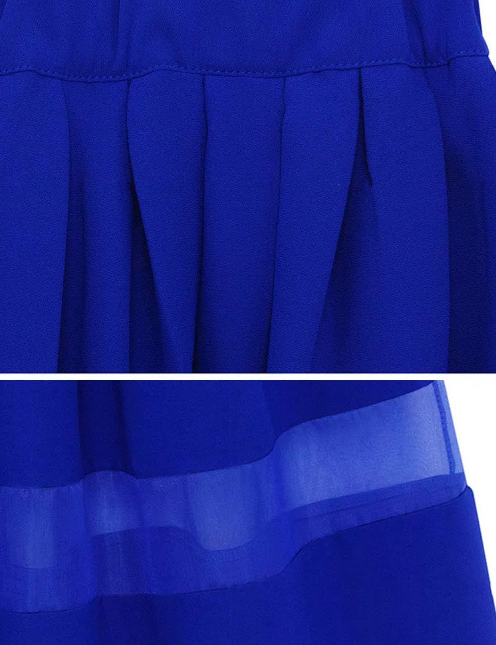 SEMATOMALA Women's Chiffon Pleated High Waist Elastic Waist A-Line Swing Flared Midi Skirt Elegant Party Wear to Work Skirts