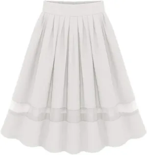 SEMATOMALA Women's Chiffon Pleated High Waist Elastic Waist A-Line Swing Flared Midi Skirt Elegant Party Wear to Work Skirts