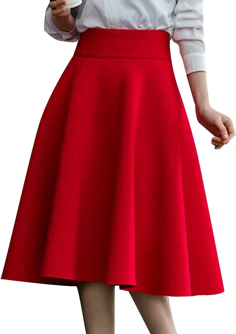 SEMATOMALA Women's Vintage Pleated Floral Printed A-line Swing High Waisted Party Cocktail Elegant Midi Tea Skirt