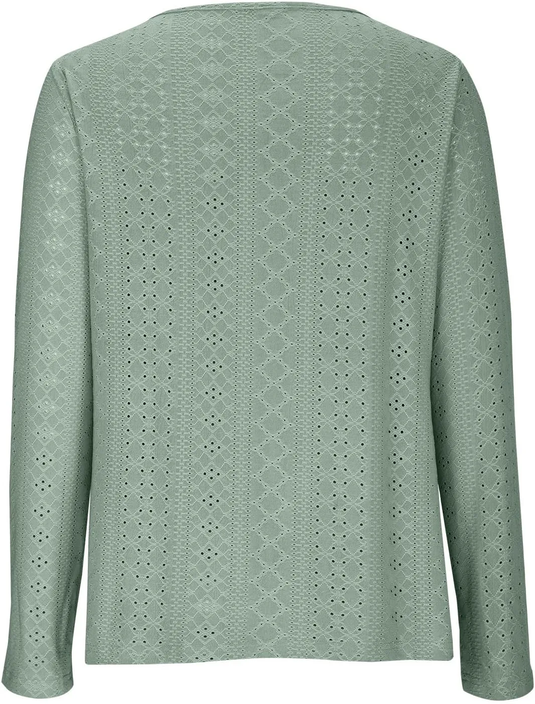 Sexy Elegant Long Sleeve Tops For Women Dressy Casual Button Down Eyelet Tunic Shirts Fall Fashion Work Blouse