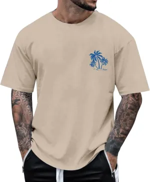Shirts for Men Crew Neck Casual Breathable Athletic Regular Fit Outdoor Tees True Comfort Trendy Tops