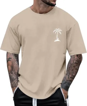 Shirts for Men Crew Neck Casual Breathable Athletic Regular Fit Outdoor Tees True Comfort Trendy Tops