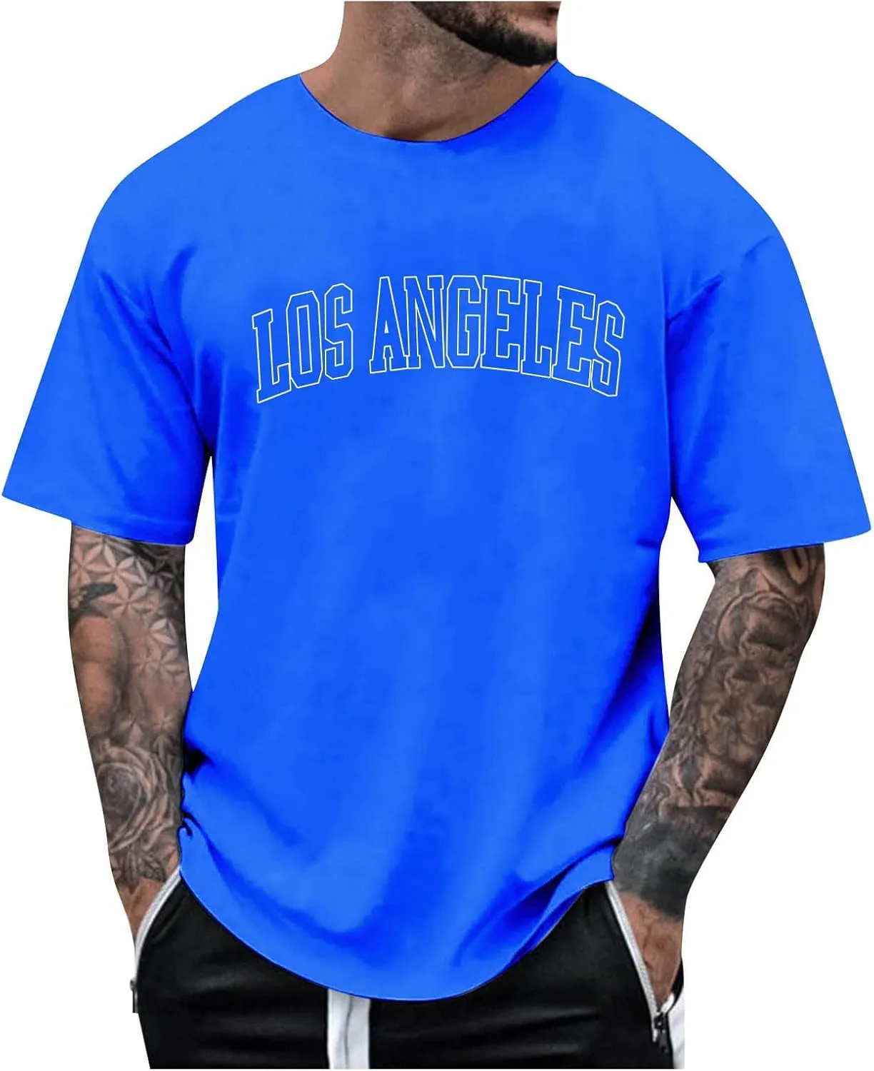 Shirts for Men Crew Neck Casual Breathable Athletic Regular Fit Outdoor Tees True Comfort Trendy Tops