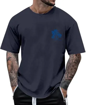 Shirts for Men Crew Neck Casual Breathable Athletic Regular Fit Outdoor Tees True Comfort Trendy Tops