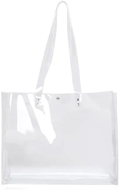 Shoulder Summer Women PVC Handbags Transparent Beach Travel Female Large Capcity Shopping Bags Ladies Open Pocket Bag