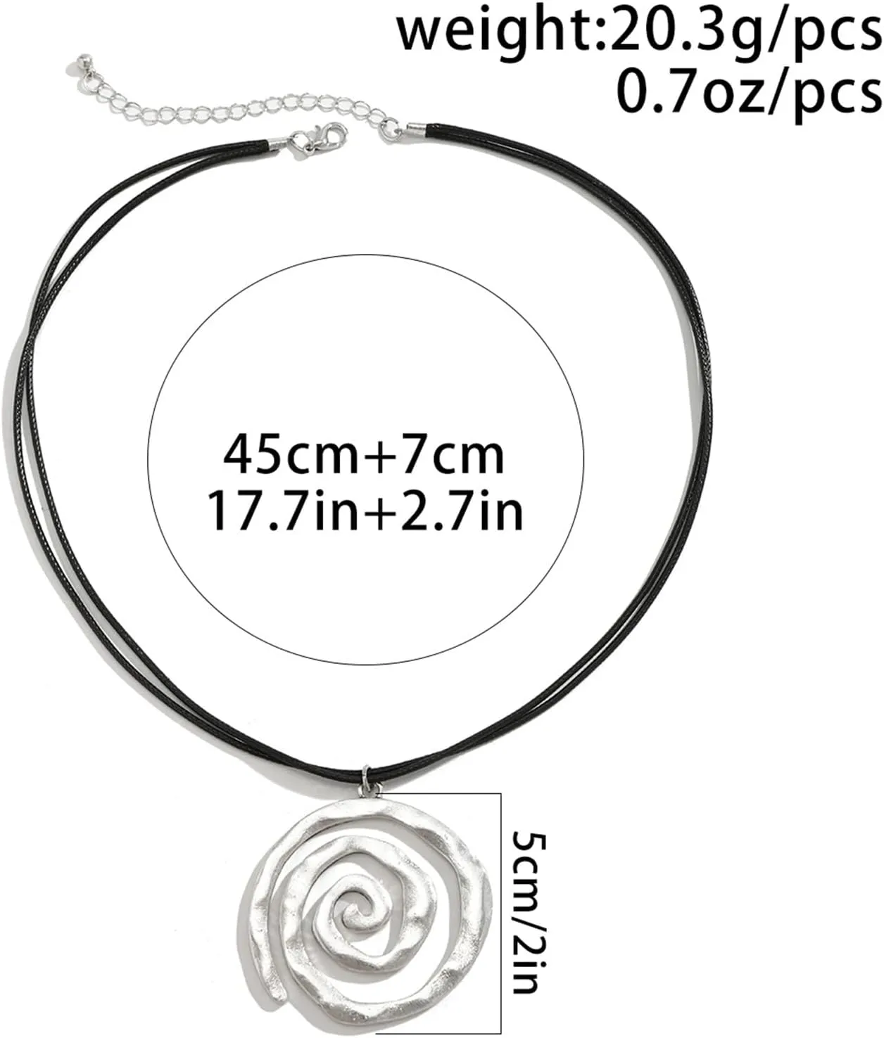 Silver Spiral Circle Conch Pendant Necklaces for Women Men Big Beachy Necklaces Surfer Necklaces Summer Trendy (Starfish)