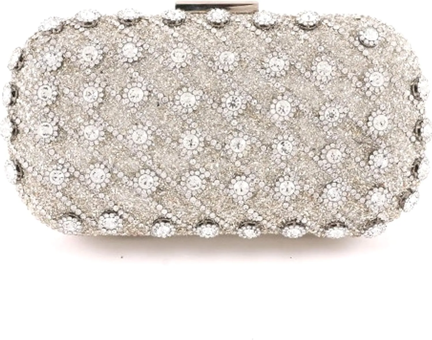 Silver Tone Rhinestone Wedding Evening Bag Clutch