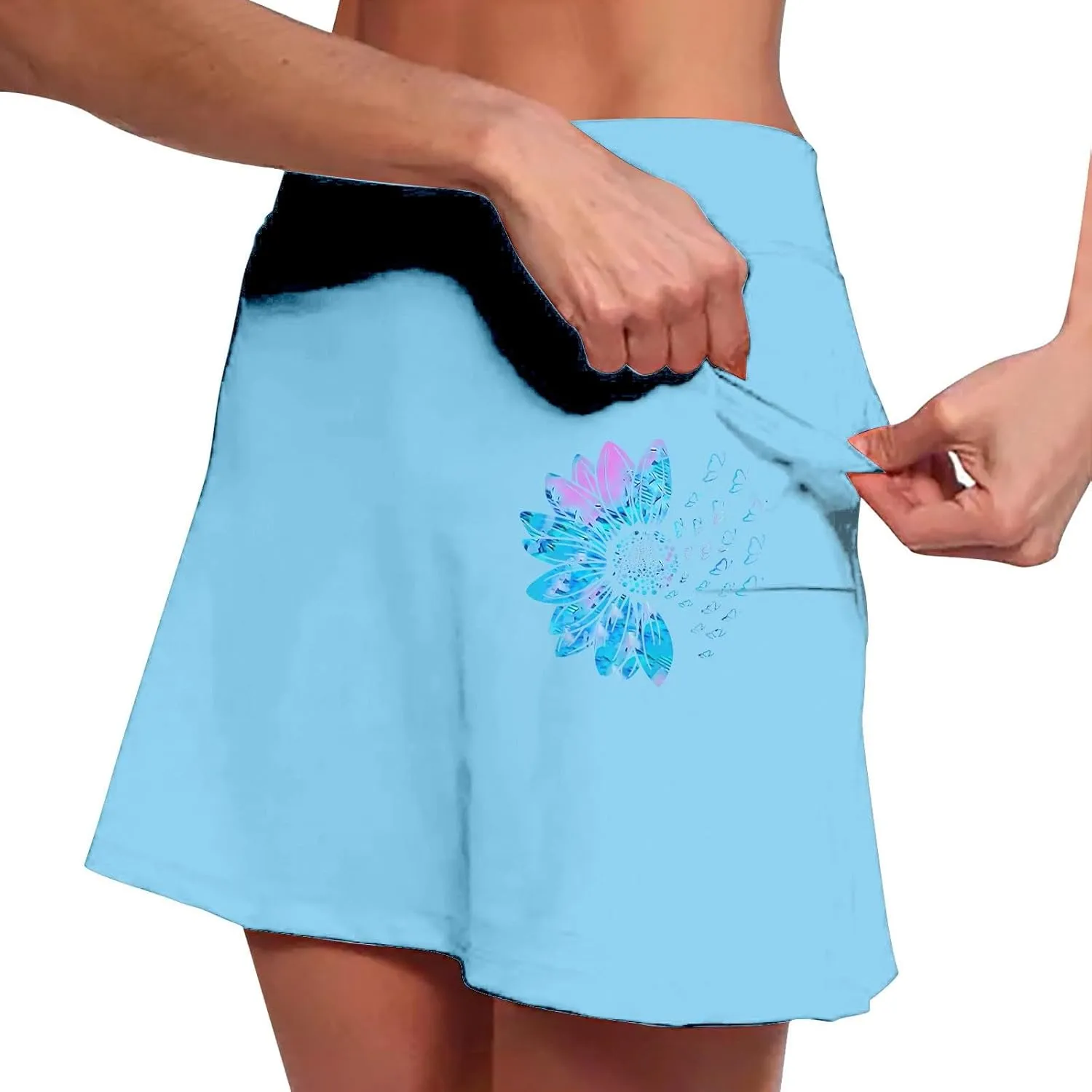 Skorts for Women with Pockets High Waist Tummy Control Skorts Yoga Lightweight Trendy Fit It Outfits with Pockets
