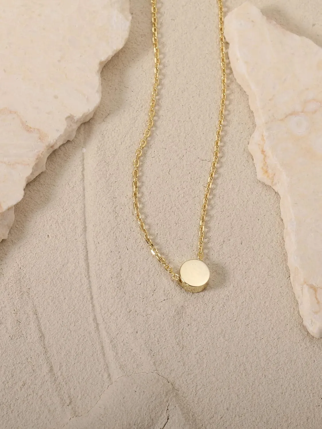 S.Leaf Sterling Silver Tiny Dot Necklace Circle Star Square Heart Necklaces for Women Dainty Necklaces for Women Simple Necklaces for Women