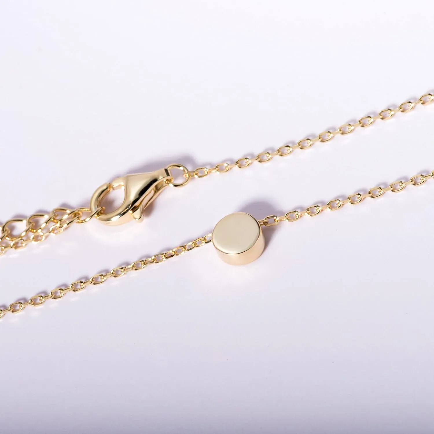 S.Leaf Sterling Silver Tiny Dot Necklace Circle Star Square Heart Necklaces for Women Dainty Necklaces for Women Simple Necklaces for Women