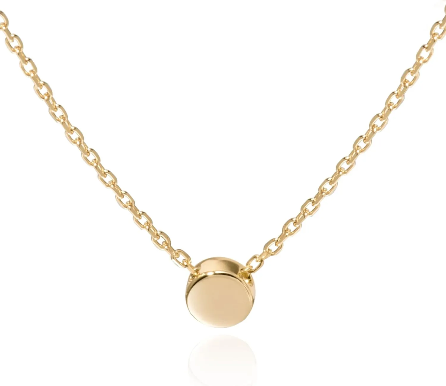 S.Leaf Sterling Silver Tiny Dot Necklace Circle Star Square Heart Necklaces for Women Dainty Necklaces for Women Simple Necklaces for Women