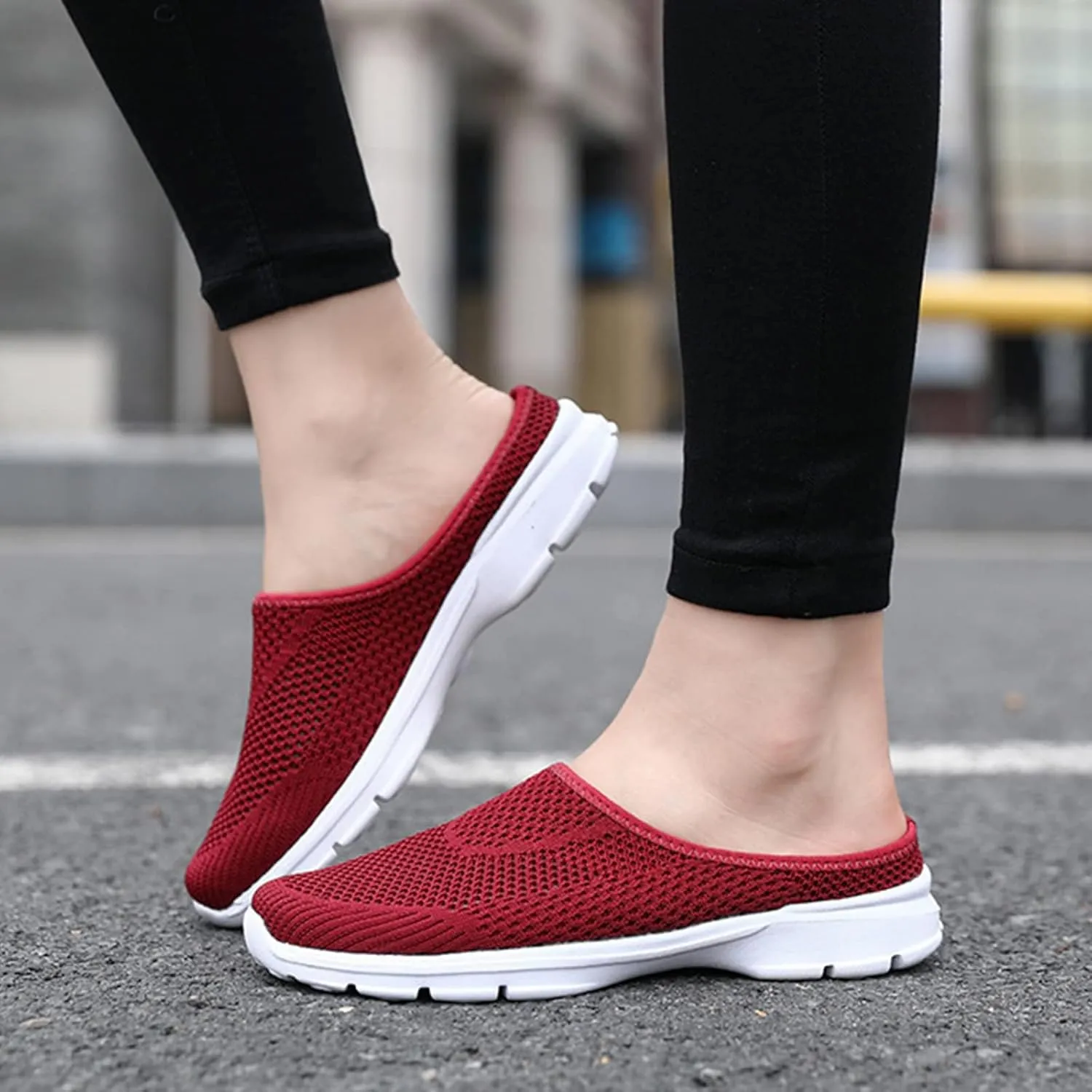 Slip On Mules & Clogs for Womens Mens Lightweight Open Back Shoes Comfort Orthopedic Walking Shoes Breathable Mesh Slippers Closed Toe Slides