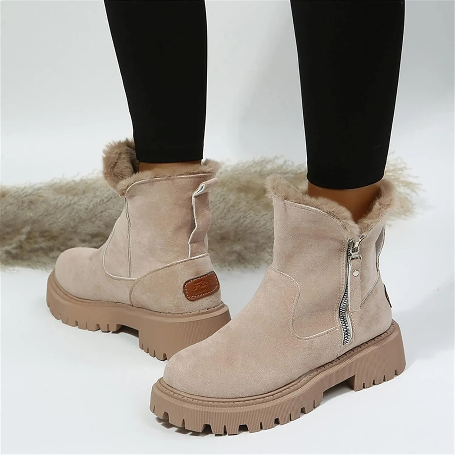 Snow Boots for Women Cute High Ankle Snow Boots Size 9 Wide for Women Extra Wide Width Winter Boots for Women Plus Size Snowboard Boots Women Botas De Invierno Para Mujer Elegantes Cortos