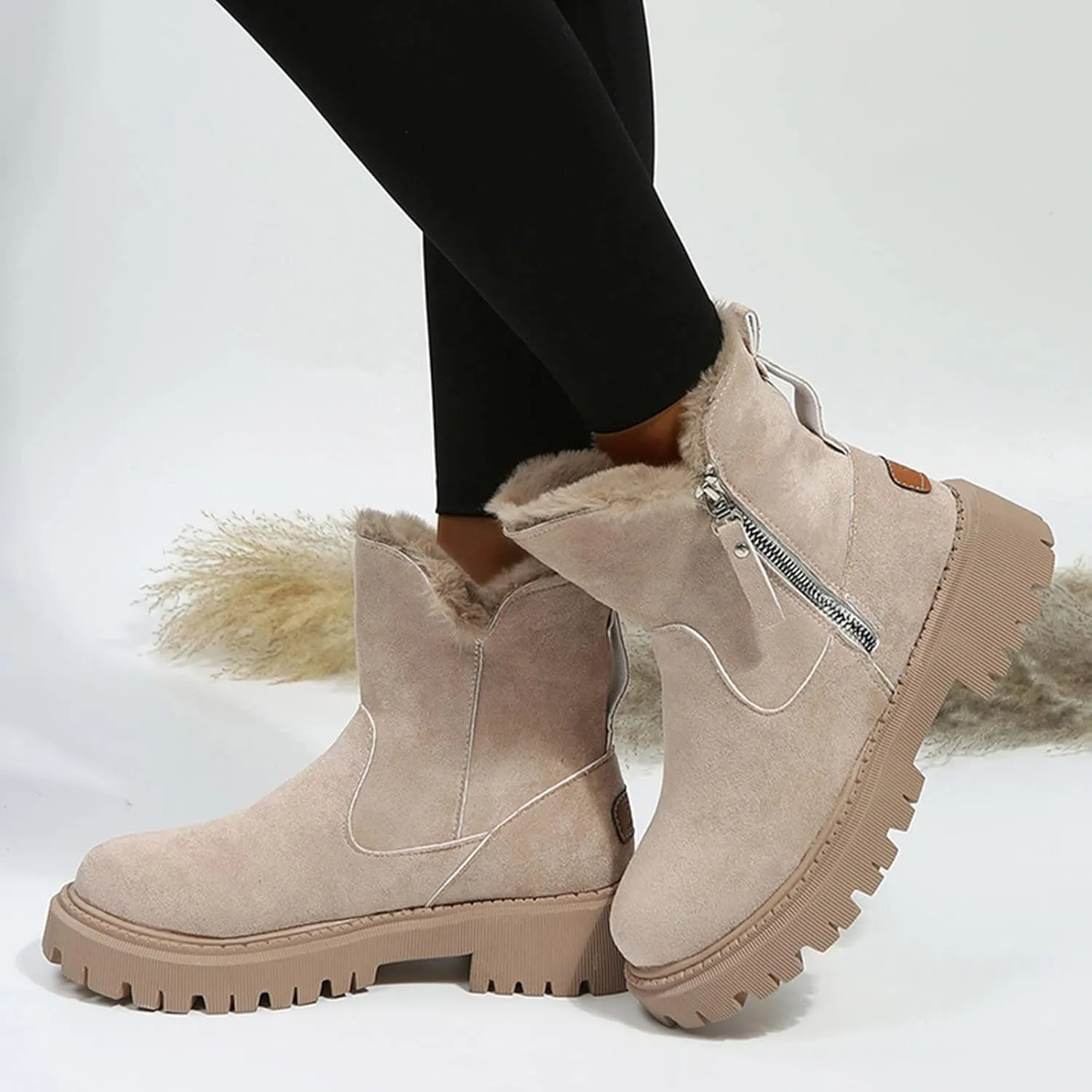 Snow Boots for Women Cute High Ankle Snow Boots Size 9 Wide for Women Extra Wide Width Winter Boots for Women Plus Size Snowboard Boots Women Botas De Invierno Para Mujer Elegantes Cortos