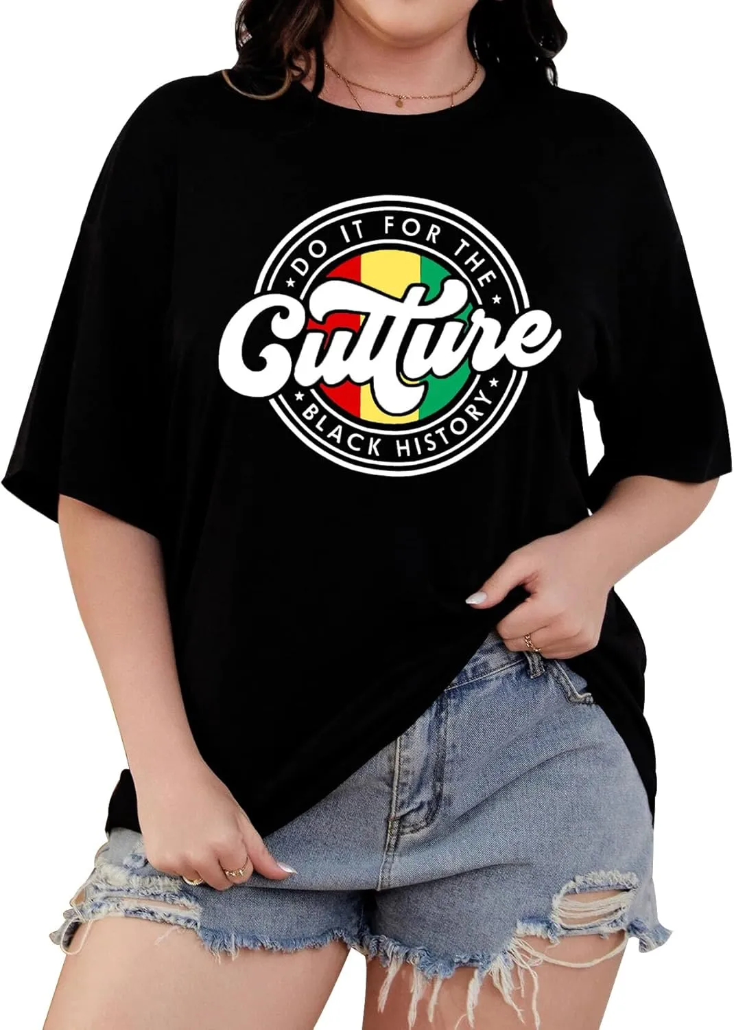 SODSHY Women's Plus Size Juneteenth Shirt Black History Month T-Shirts