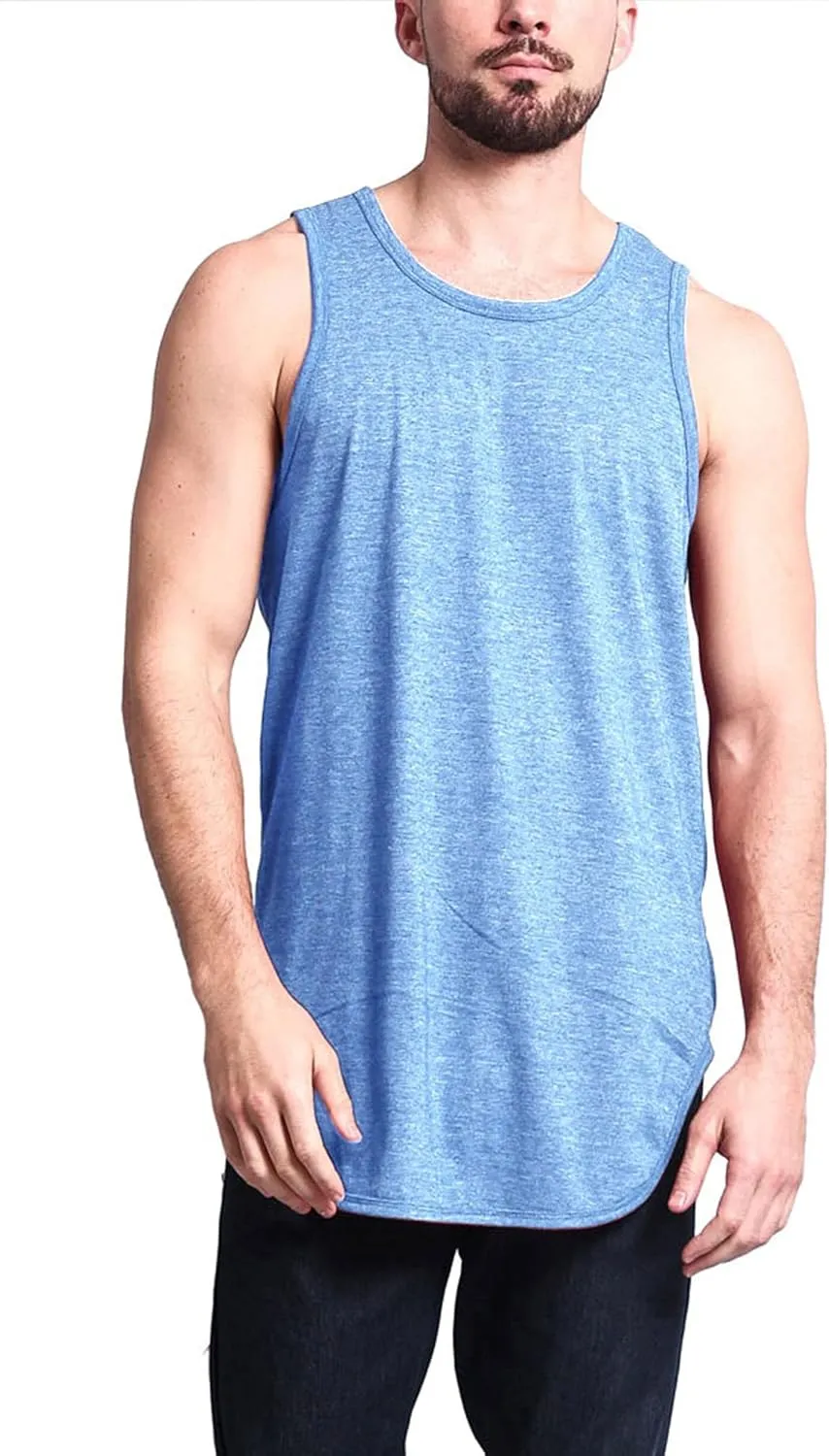 Solid Color Long Length Curved Hem Tank Top