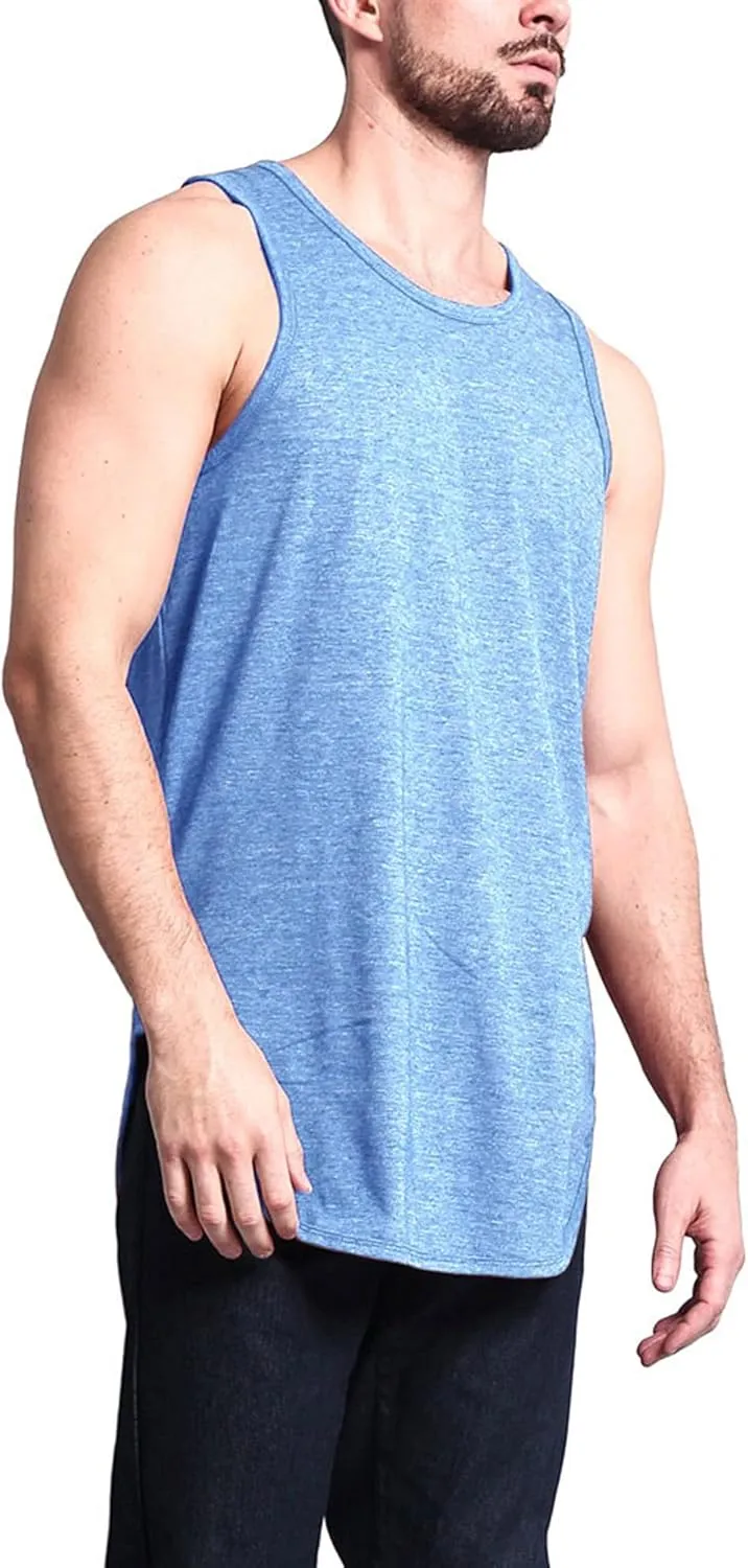 Solid Color Long Length Curved Hem Tank Top