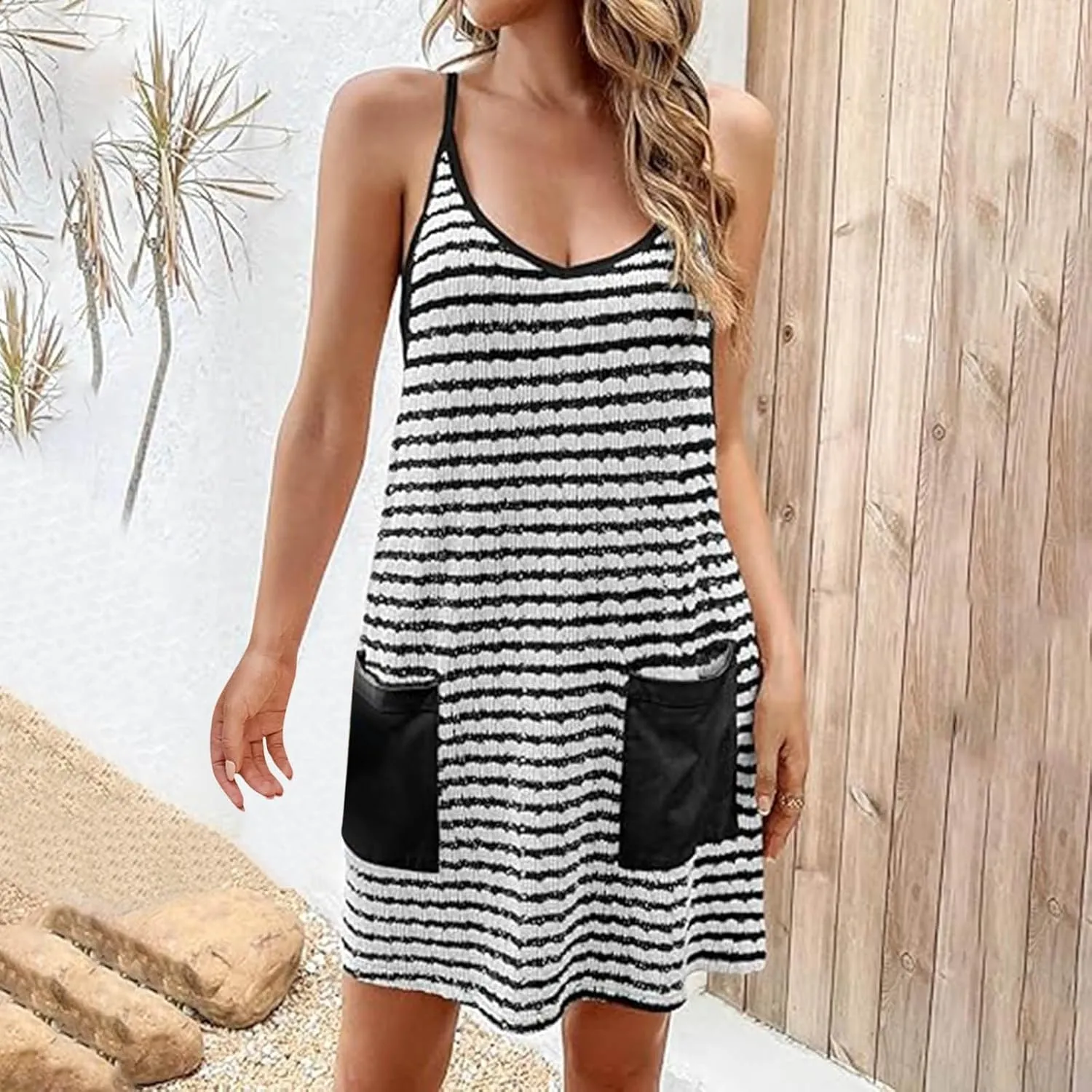 Summer Rompers for Women 2025 Loose Casual Dressy Sleeveless Baggy Harem Pants Jumpers Trendy Summer Outfits
