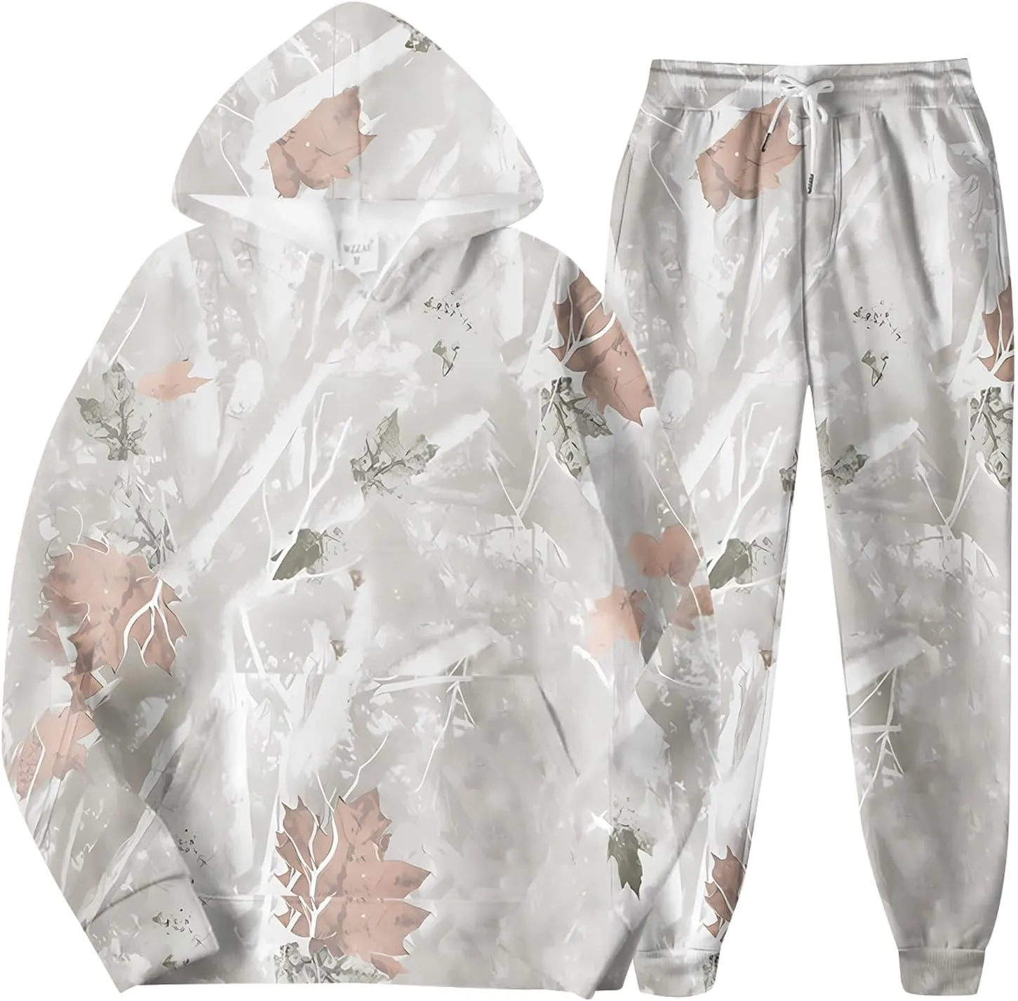 Sweat Suits for Womens Camo Hoodie 2 Piece Long Sleeve Camo Sweatshirt Wide Leg Sweatpants Track Suit Y2k Hoodies