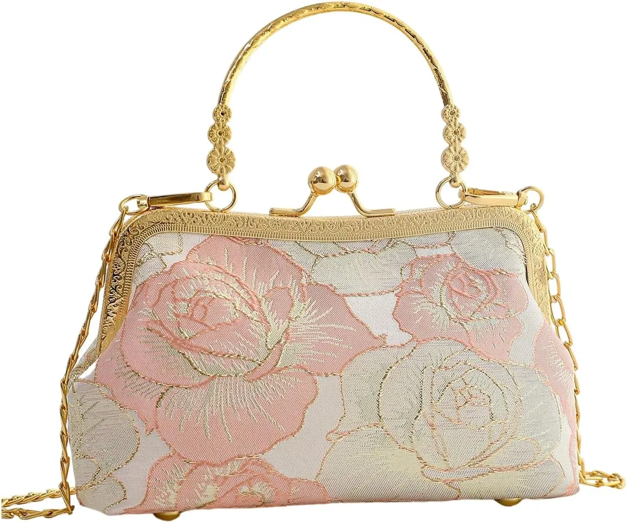 SweatyRocks Women's Elegant Floral Jacquard Satchel Clutch Purse Crossbody Shoulder Bags