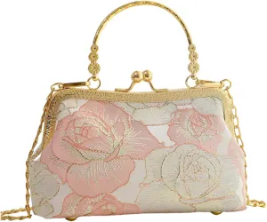 SweatyRocks Women's Elegant Floral Jacquard Satchel Clutch Purse Crossbody Shoulder Bags