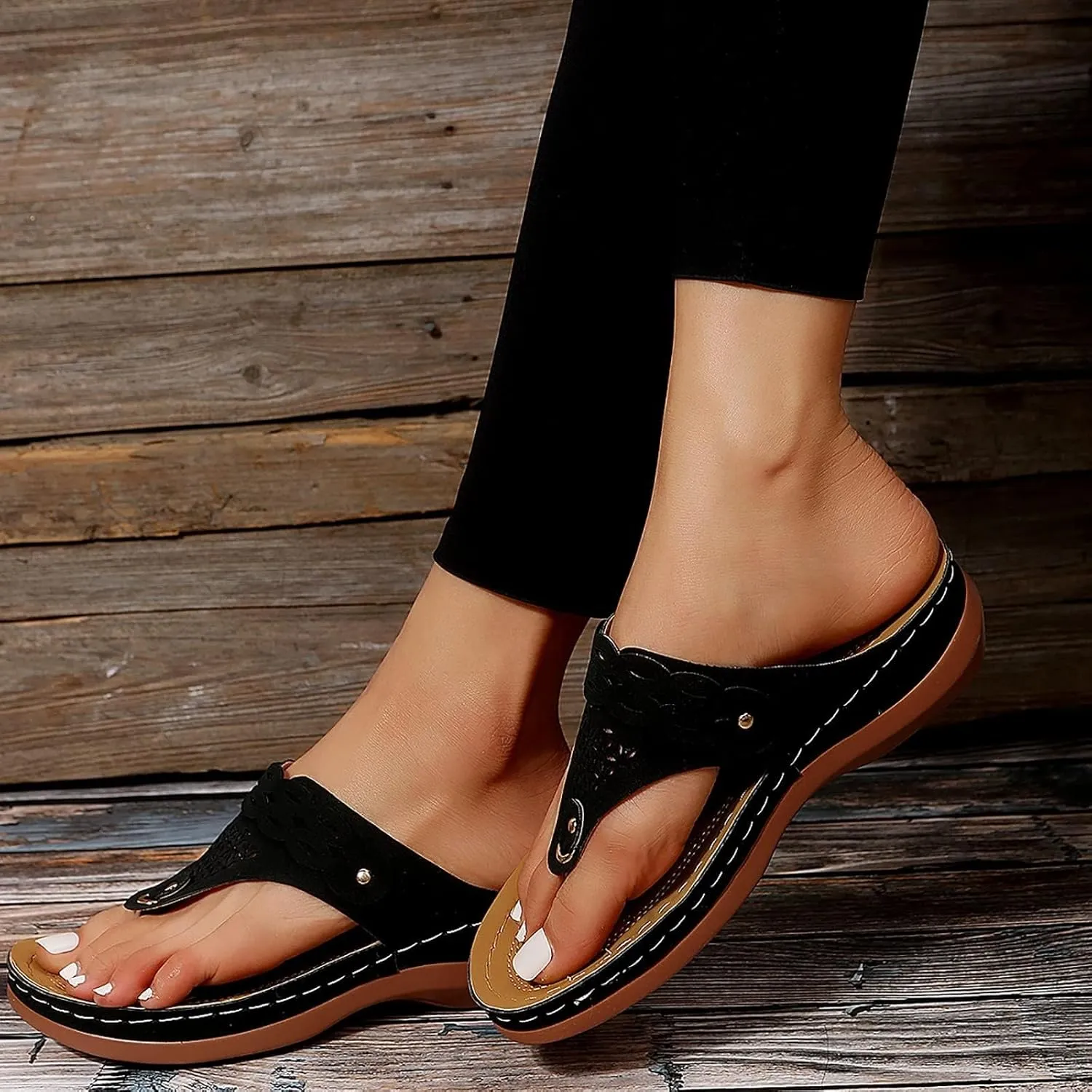 Thong Sandals for Women Rhinestones Elastic T Strap Flip Flops Flats Ladies Boho Summer Low Heel Casual Flat Shoes 2025 Fashion T-Strap Beaded Flower Bohemian Pearl Crystal Beach Flip-Flop