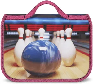 Toiletry Bags, Bowling Print Toiletry Bags,travel Makeup Bag with Hanging Hook Suitable for Toiletries,travel Essentials