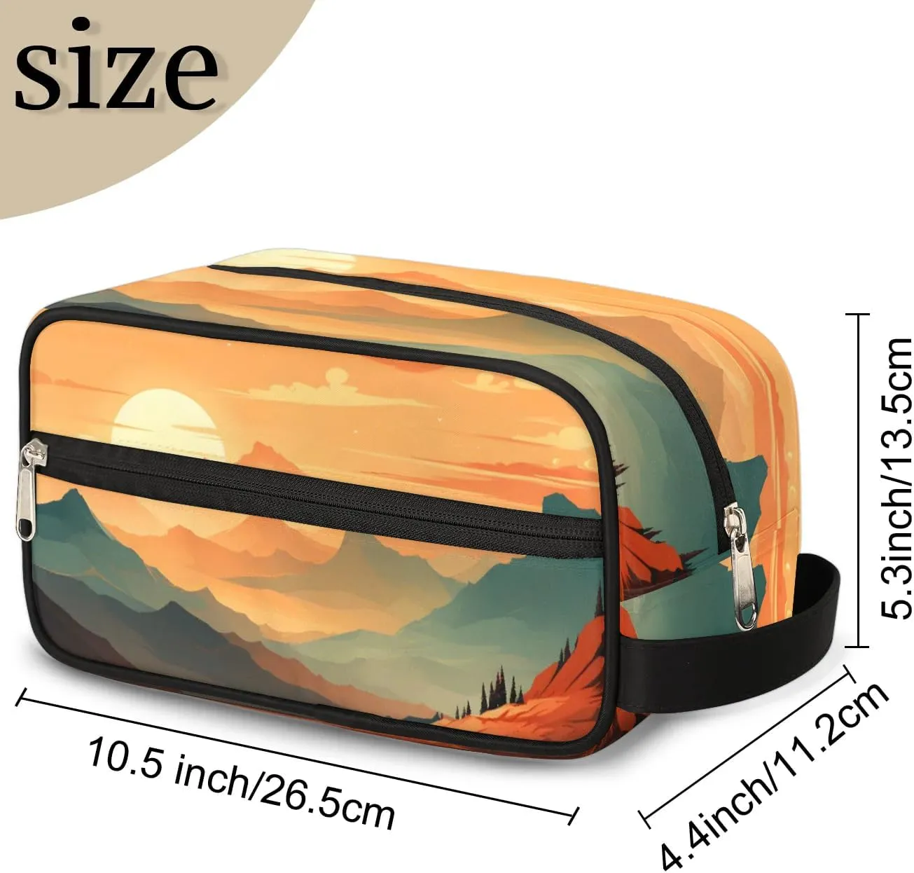 Travel Toiletry Bag for Women Men Beautiful Sunset Hanging Cosmetic Bag Waterproof Makeup Bag for Shaving Makeup Toothbrush & Travel Essentials