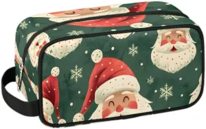 Travel Toiletry Bag for Women Men Christmas Santa Snowflake Hanging Cosmetic Bag Waterproof Makeup Bag for Shaving Makeup Toothbrush & Travel Essentials
