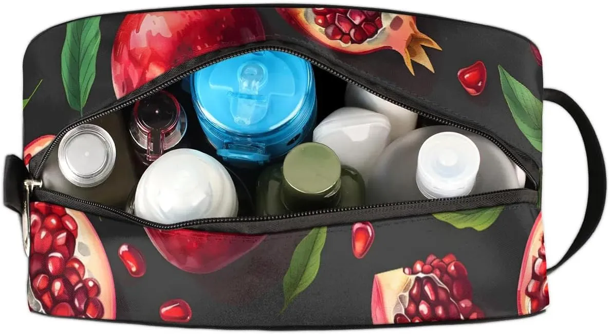 Travel Toiletry Bag for Women Men Fruit Pomegranate Hanging Cosmetic Bag Waterproof Makeup Bag for Shaving Makeup Toothbrush & Travel Essentials