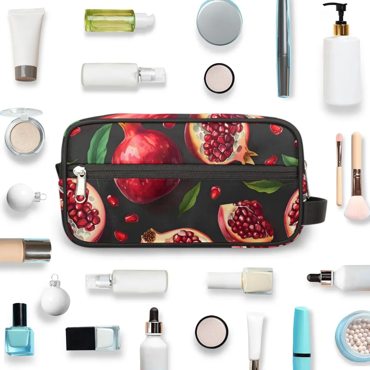 Travel Toiletry Bag for Women Men Fruit Pomegranate Hanging Cosmetic Bag Waterproof Makeup Bag for Shaving Makeup Toothbrush & Travel Essentials