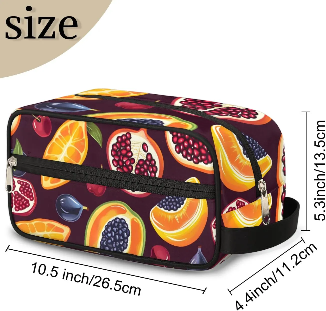 Travel Toiletry Bag for Women Men Pomegranate Cherry Fruit Hanging Cosmetic Bag Waterproof Makeup Bag for Shaving Makeup Toothbrush & Travel Essentials