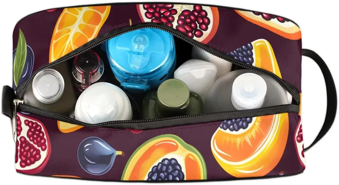 Travel Toiletry Bag for Women Men Pomegranate Cherry Fruit Hanging Cosmetic Bag Waterproof Makeup Bag for Shaving Makeup Toothbrush & Travel Essentials