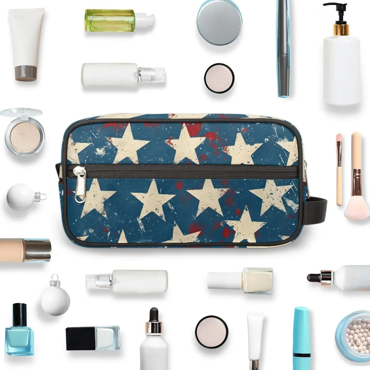 Travel Toiletry Bag for Women Men Stars Hanging Cosmetic Bag Waterproof Makeup Bag for Shaving Makeup Toothbrush & Travel Essentials