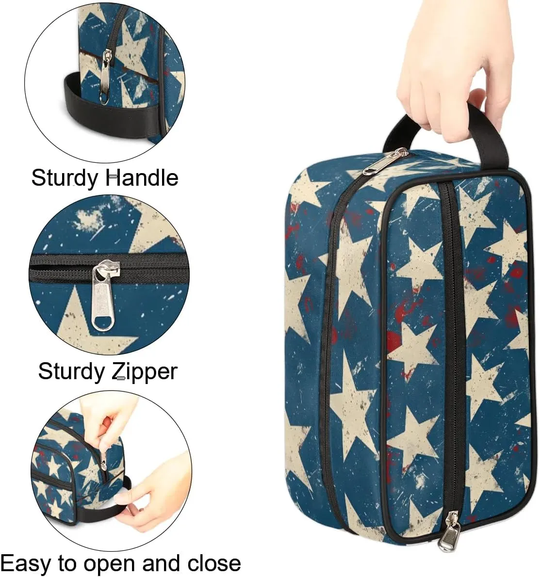 Travel Toiletry Bag for Women Men Stars Hanging Cosmetic Bag Waterproof Makeup Bag for Shaving Makeup Toothbrush & Travel Essentials