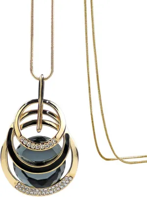 Triple Layer Pendant Necklace Long Statement Pendant Necklace Long Sweater Chain | Long Necklaces for Women | Summer Necklaces | Jewelry for Girls | Boho Necklaces for Women