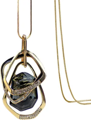 Triple Layer Pendant Necklace Long Statement Pendant Necklace Long Sweater Chain | Long Necklaces for Women | Summer Necklaces | Jewelry for Girls | Boho Necklaces for Women