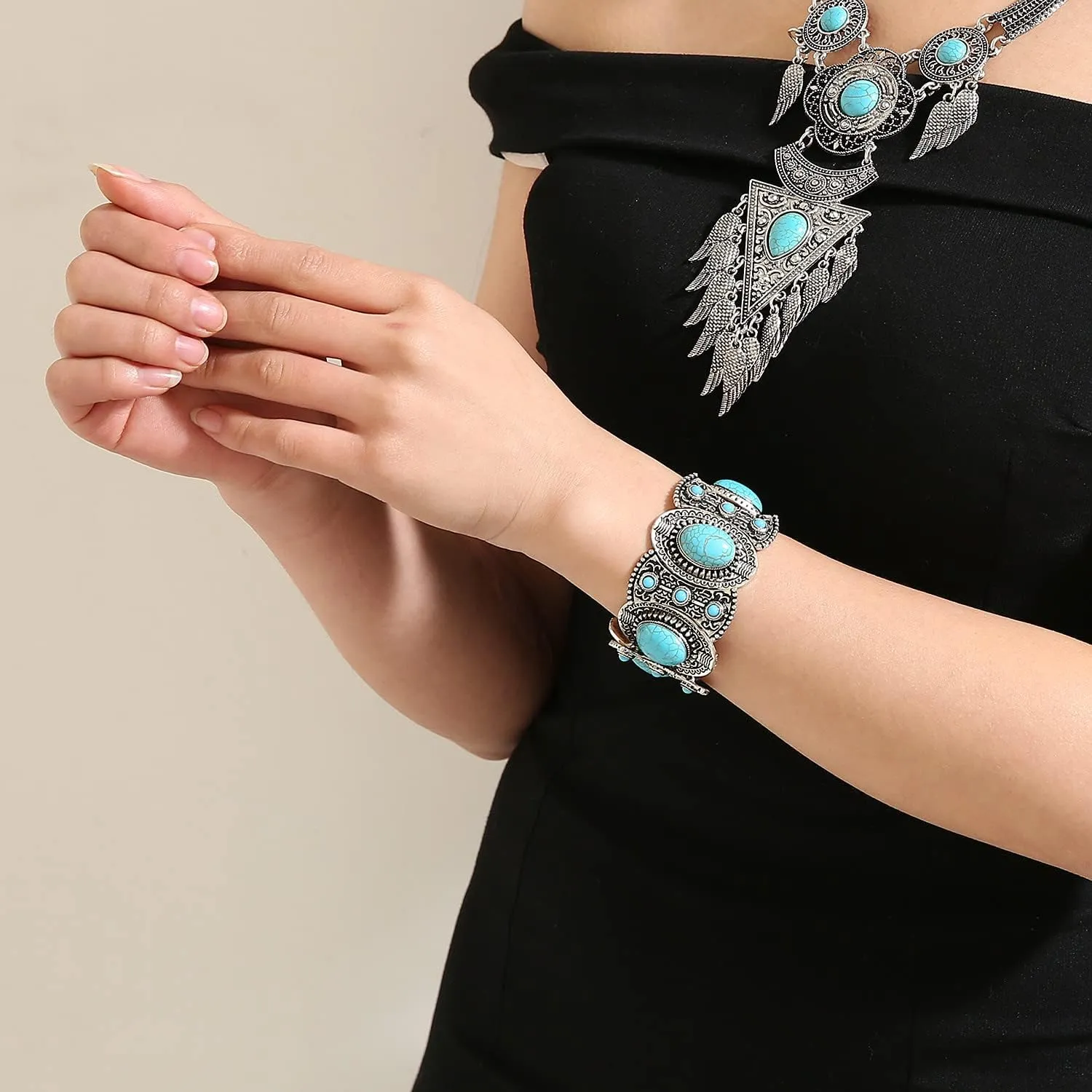 Turquoise Beaded Stretch Bracelets Bohemian Stackable Bracelets Y2K Summer Beach Bracelets Jewelry for Women