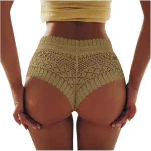 Underwear for Women Mid Waist Floral Lace Thongs Seamless Panties Breathable Lightweight Brief Underwears