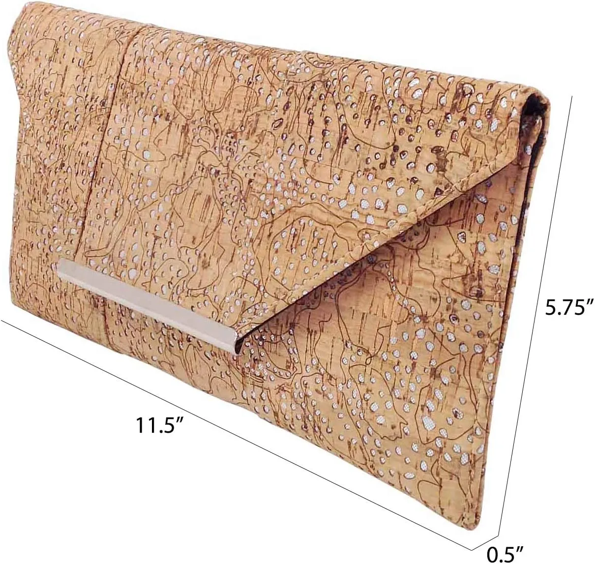 Unique Pattern Laser Cut Cork Envelope Clutch